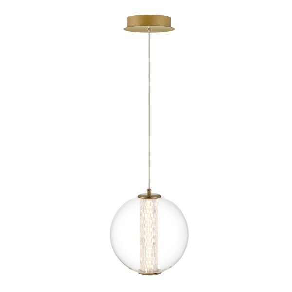 LED Hängeleuchte rund Ø 22 cm 3000 K Metall Glas Kugel