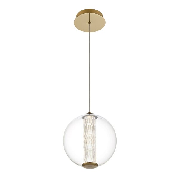 LED Hängeleuchte rund Ø 22 cm 3000 K Metall Glas Kugel
