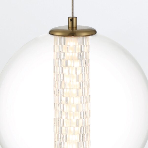 LED Hängeleuchte rund Ø 22 cm 3000 K Metall Glas Kugel