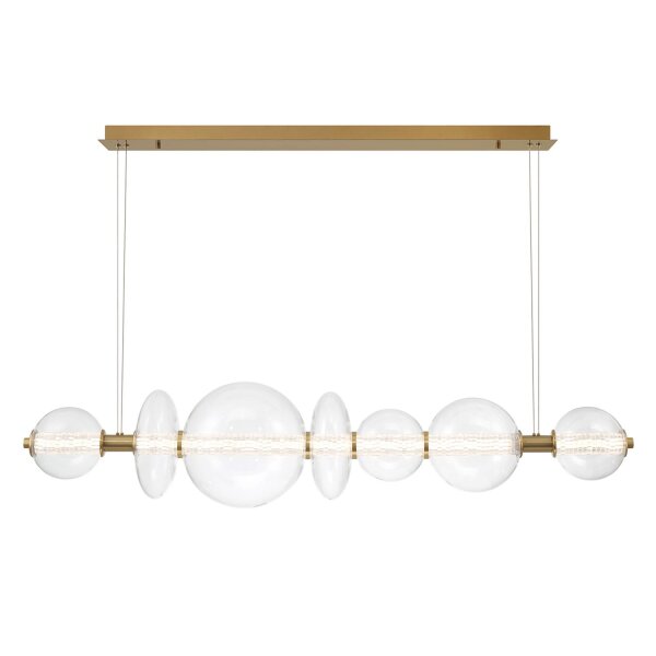 Hängelampe LED B: 142,1 cm groß Metall Glas in Gold