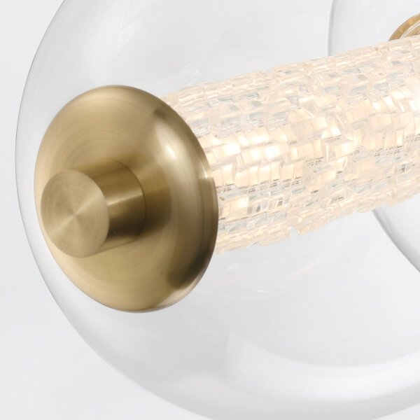 Hängelampe LED B: 142,1 cm groß Metall Glas in Gold