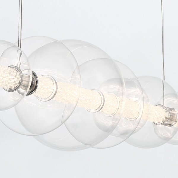 LED Hängeleuchte Metall Glas B: 142,1 cm groß Kugelschirm