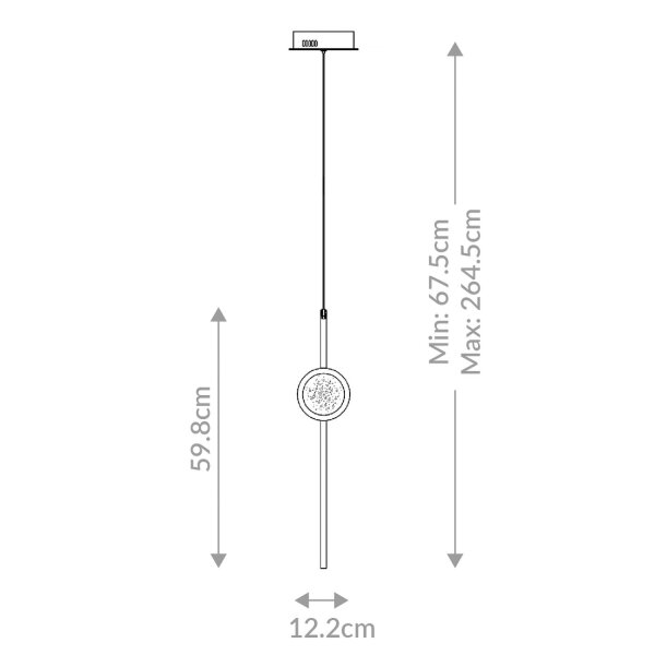 Hängeleuchte LED Metall Glas H: max. 264,5 cm 3000 K