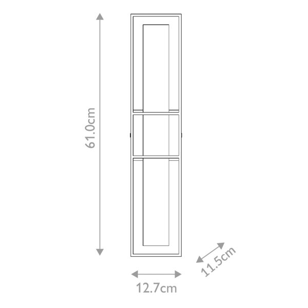 LED Wandlampe Alabaster Metall IP44 61 cm hoch 3000 K Bad