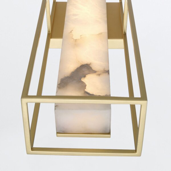 LED Wandlampe Alabaster Metall IP44 61 cm hoch 3000 K Bad