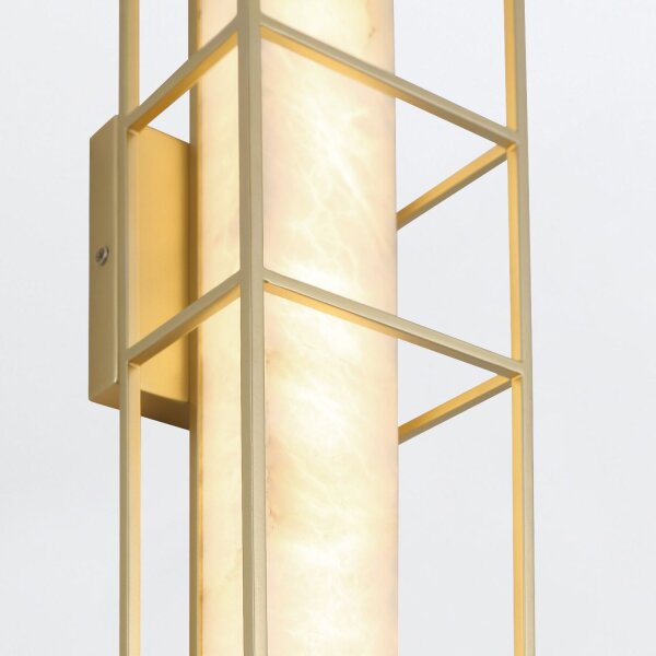 LED Wandlampe Alabaster Metall IP44 61 cm hoch 3000 K Bad