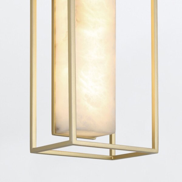 LED Wandlampe Alabaster Metall IP44 61 cm hoch 3000 K Bad