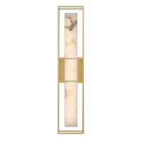 LED Wandlampe Alabaster Metall IP44 61 cm hoch 3000 K Bad