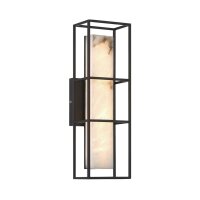 LED Wandlampe Bad Alabaster Metall H: 40,6 cm IP44 3000 K