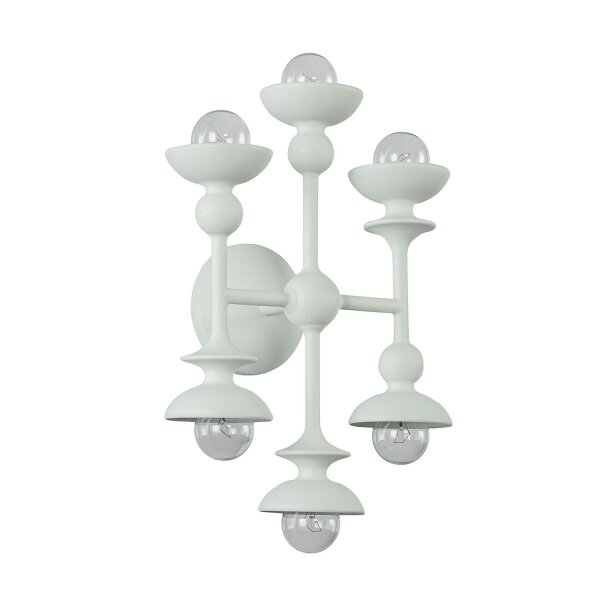 Wandlampe Weiß Antik H: 35,6 cm Metall für 6x E14 Landhaus