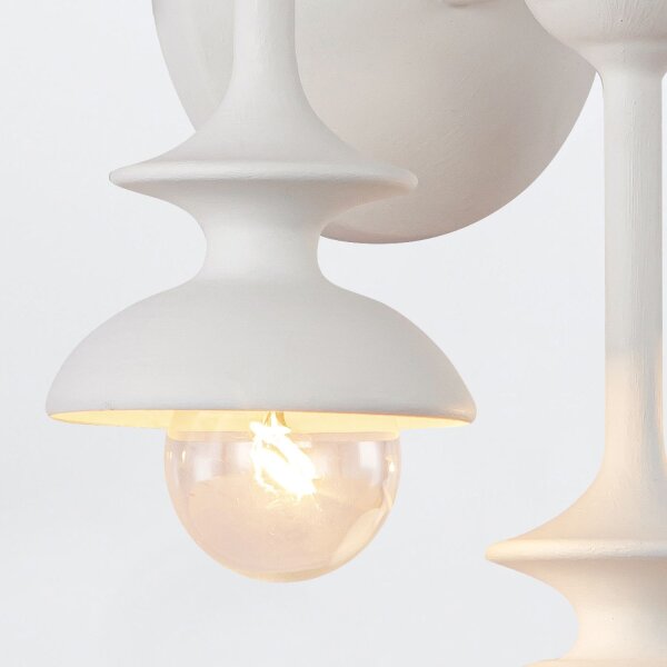 Wandlampe Weiß Antik H: 35,6 cm Metall für 6x E14 Landhaus