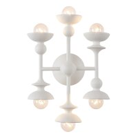 Wandlampe Weiß Antik H: 35,6 cm Metall für 6x...