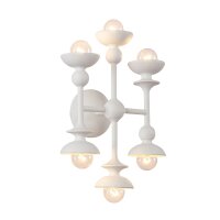Wandlampe Weiß Antik H: 35,6 cm Metall für 6x...