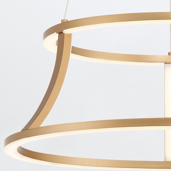 Pendelleuchte LED rund D: 51 cm Metall in Gold gebürstet