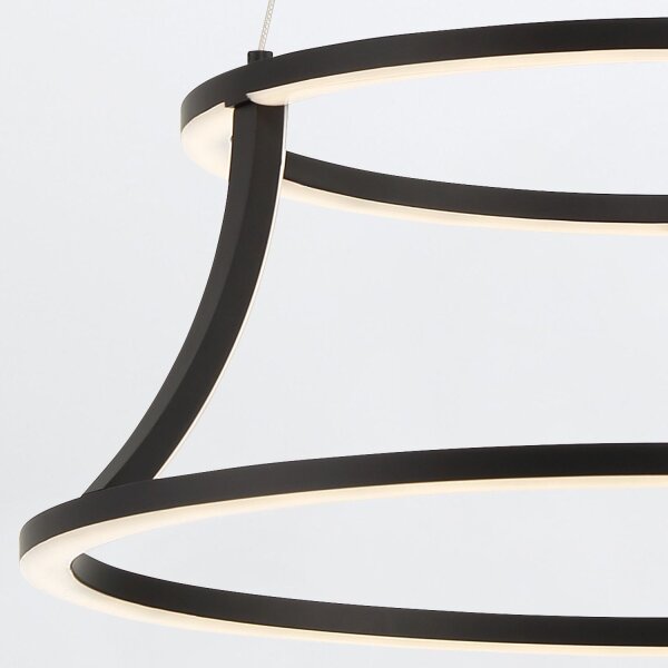 LED Hängeleuchte Schwarz Ø 52 rund Modern Metall ALBIN
