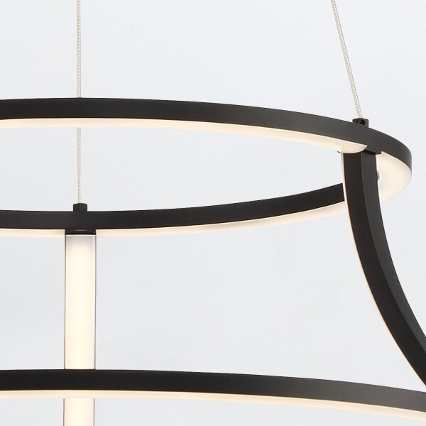 LED Hängeleuchte Schwarz Ø 52 rund Modern Metall ALBIN