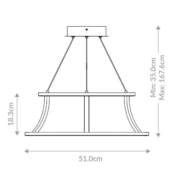 LED Hängeleuchte Schwarz Ø 52 rund Modern Metall ALBIN