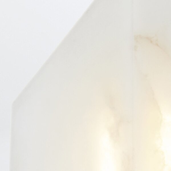 LED Wandleuchte Metall Alabaster H: 30,5 cm Bronze Antik Weiß
