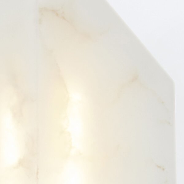 LED Wandleuchte Metall Alabaster H: 30,5 cm Bronze Antik Weiß