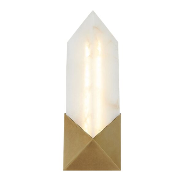 LED Wandlampe innen Alabaster Metall in Messing Antik Weiß