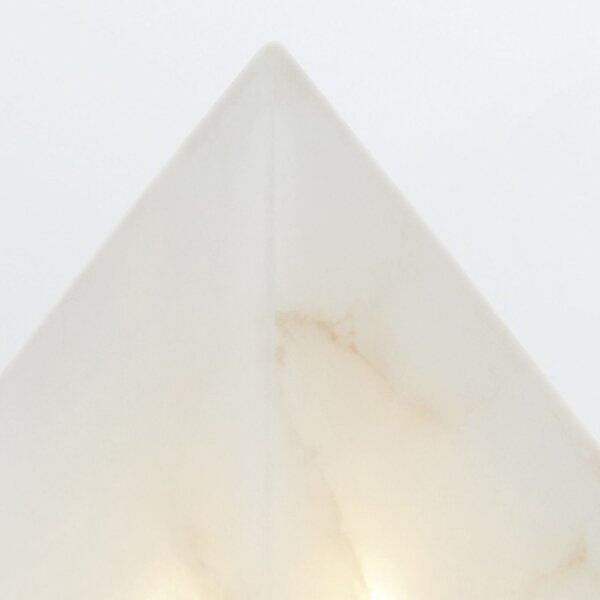LED Wandlampe innen Alabaster Metall in Messing Antik Weiß