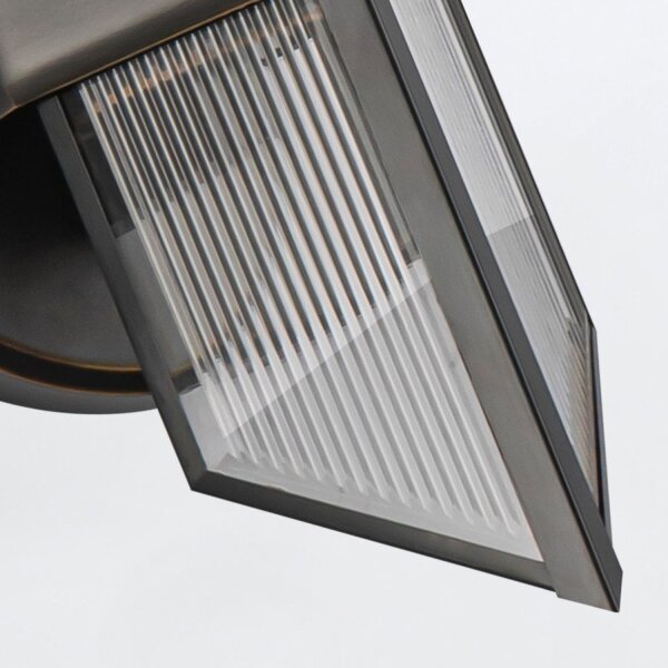 Wandlampe Glas Metall H: 38,4 cm in Bronze Antik E27