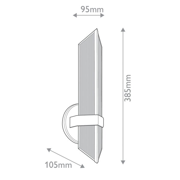 Wandlampe Glas Metall H: 38,4 cm in Bronze Antik E27