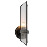 Wandlampe Glas Metall H: 38,4 cm in Bronze Antik E27