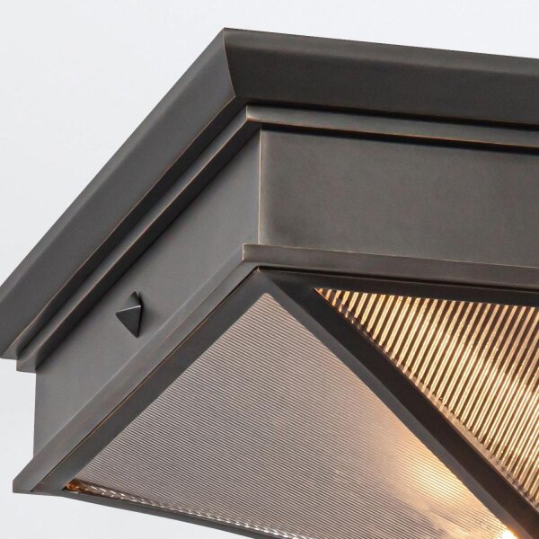 Deckenleuchte innen Metall Glas 37,1 cm breit 2x E27
