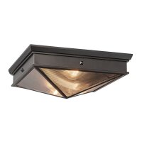 Deckenleuchte innen Metall Glas 37,1 cm breit 2x E27