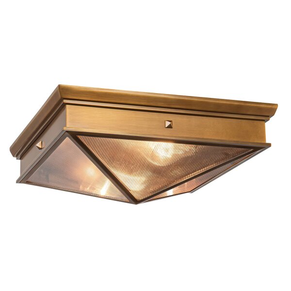 Deckenleuchte Metall Glas B: 37,1 cm 2x E27 Art Déco
