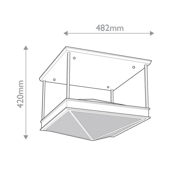 Deckenleuchte Metall Glas 48,3 cm breit 4xE17 Art Déco