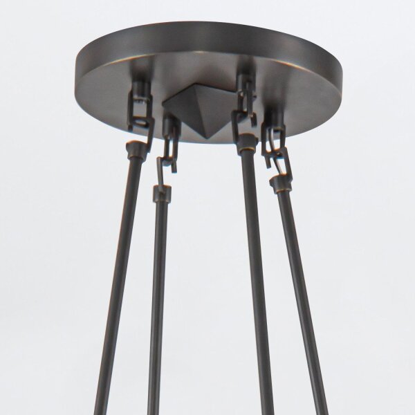 Hängelampe Art Déco B: 76,2 cm Metall Glas in Bronze Antik