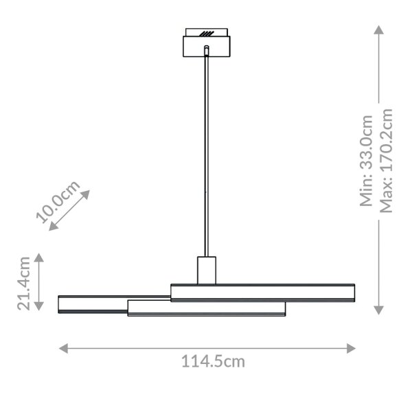 LED Hängelampe Schwarz B: 114,5 cm Metall Modern 3000K