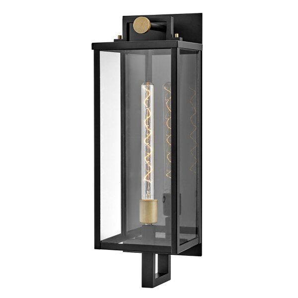 Außenleuchte Wand H: 60 cm IP44 E27 Aluminium Glas