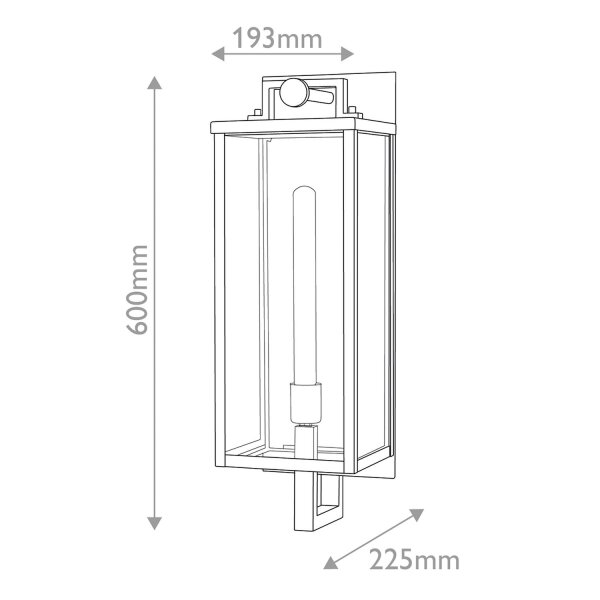 Außenleuchte Wand H: 60 cm IP44 E27 Aluminium Glas