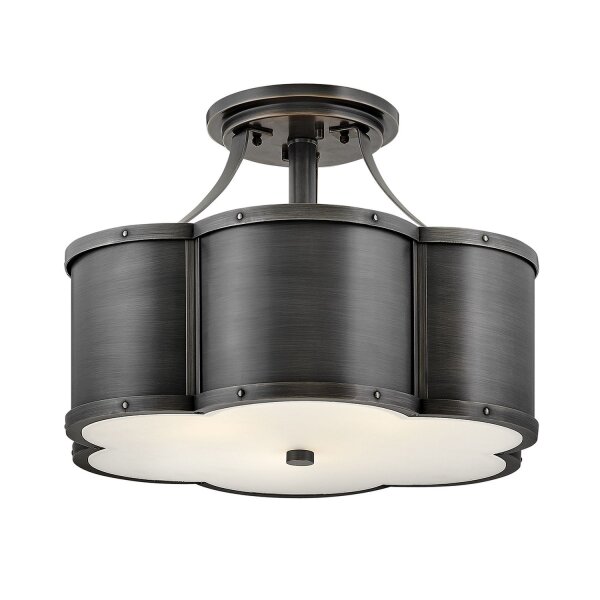 Deckenlampe Metall Glas 45,7 cm breit 3x E27 Vintage ARVID