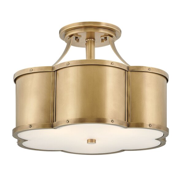 Deckenlampe Metall Glas 45,7 cm breit in Messing Antik