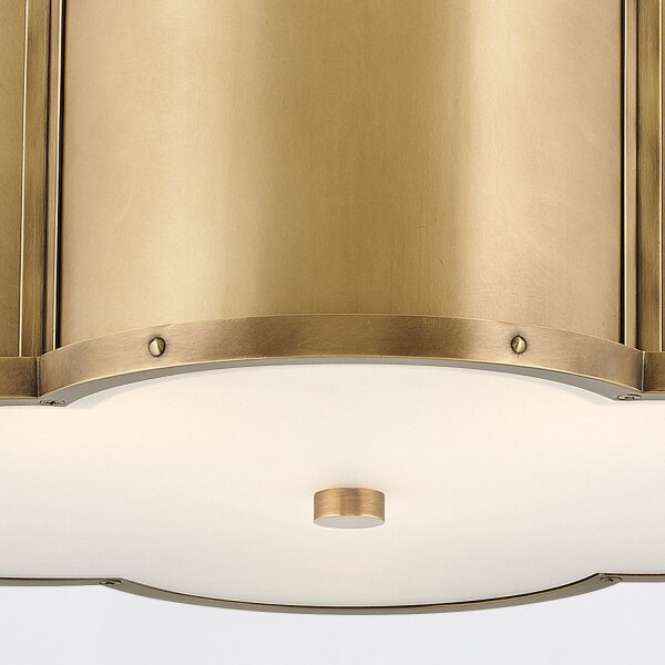 Deckenlampe Metall Glas 45,7 cm breit in Messing Antik