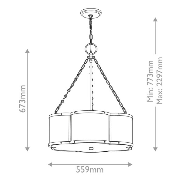 Hängeleuchte Metall Glas B: 55,9 cm H: max. 229,7 cm