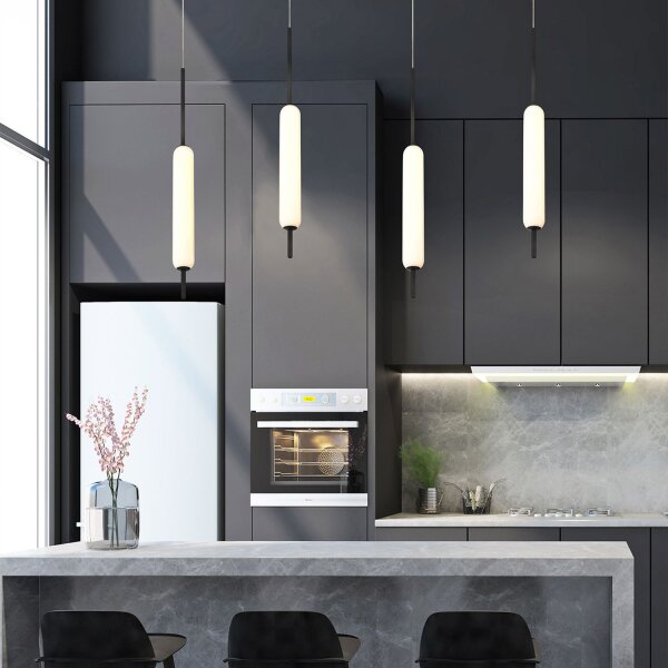 LED Hängeleuchte Metall Glas H: max. 303,5 cm 3000 K