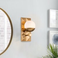 Wandlampe Metall Glas IP44 30,5 cm hoch E14 Badezimmer