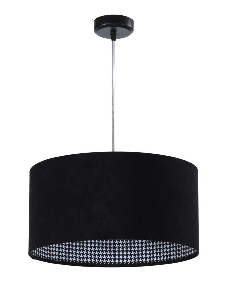 Lampe à suspendre tissu noir ronde table à manger rétro