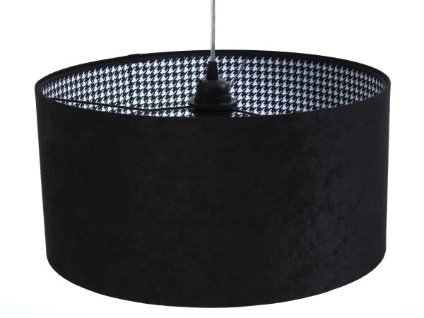 Lampe à suspendre tissu noir ronde table à manger rétro