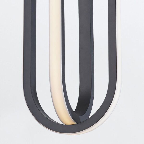 LED Hängelampe Schwarz B: 21 cm H: max. 209,5 cm Metall