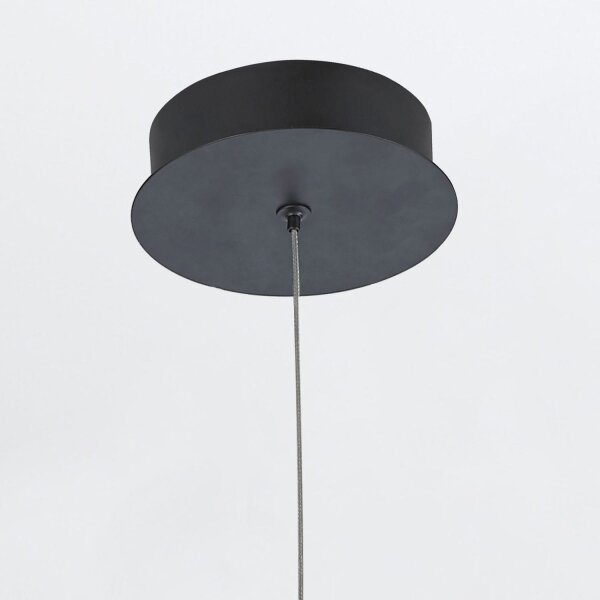 LED Hängelampe Schwarz B: 21 cm H: max. 209,5 cm Metall