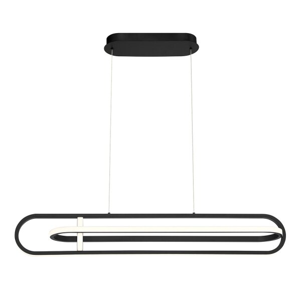 LED Hängelampe Modern B: 107,1 cm Schwarz 3000 K Metall
