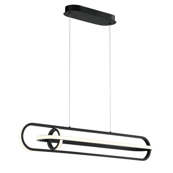 LED Hängelampe Modern B: 107,1 cm Schwarz 3000 K Metall