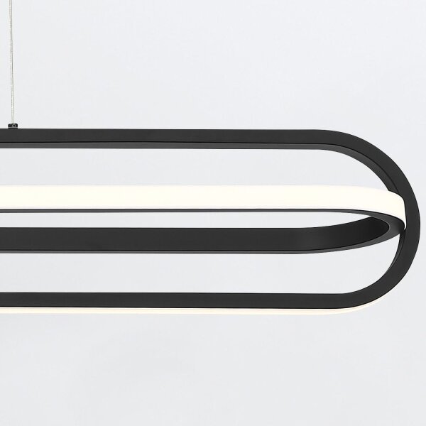 LED Hängelampe Modern B: 107,1 cm Schwarz 3000 K Metall