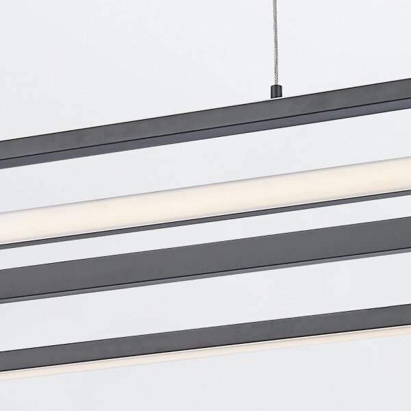 LED Hängelampe Modern B: 107,1 cm Schwarz 3000 K Metall